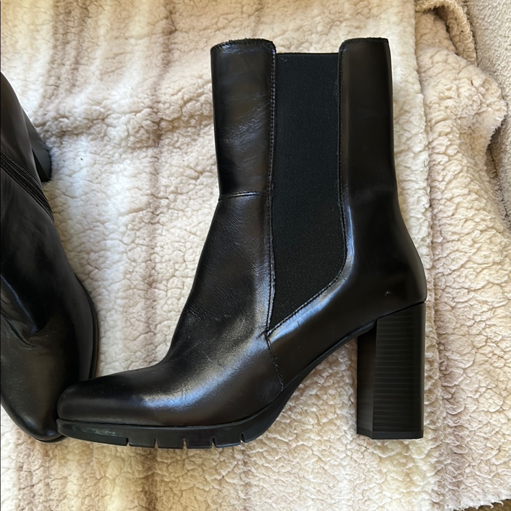 Rizzoli Black Heeled Boots Sleek Design - Picture 3 of 6